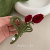Kẹp Tóc Hoa Tulip và Cá Mập Nhung Siêu Lớn Phong Cách Hàn Quốc Dành Cho Nữ 10