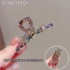 Kẹp tóc Influencer thời trang màu nâu pha lê ánh sáng sang trọng, đầu lưng cao cấp xuân hè