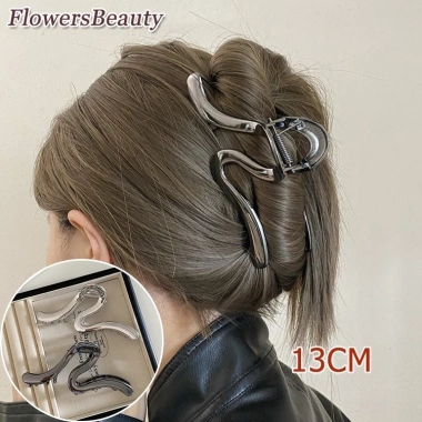 Kẹp tóc kim loại cao cấp, thoáng mát, size lớn, phong cách cá mập - thời trang
