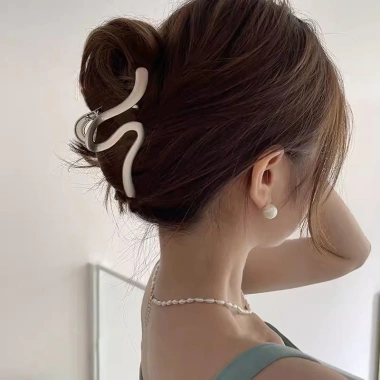 Kẹp tóc kim loại cao cấp, thoáng mát, size lớn, phong cách cá mập - thời trang