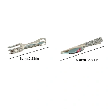 Kẹp tóc kim loại dạng lỏng hình dao & nĩa Y2K cho nữ - Giảm giá 22% chỉ 35.748₫ 9