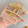 Kẹp tóc kim loại hình cá mập bướm rỗng đính ngọc trai thời trang Hàn Quốc nữ 6