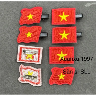 Kẹp tóc lá cờ Việt Nam 50 chiếc - Giá sỉ 129k (giảm từ 161k) - Cờ đỏ sao vàng