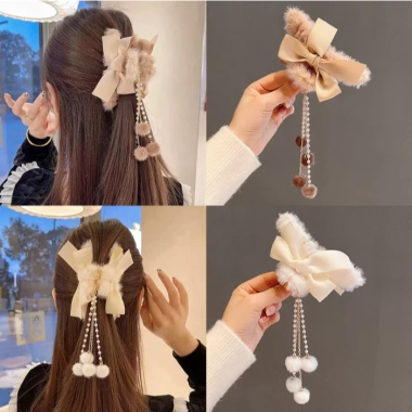 Kẹp tóc lông nhiều màu phong cách Hàn Quốc, càng cua siêu nhẹ, giá 17.900 VND