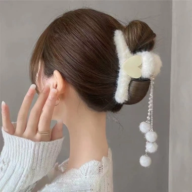 Kẹp tóc lông nhiều màu phong cách Hàn Quốc, càng cua siêu nhẹ, giá 17.900 VND