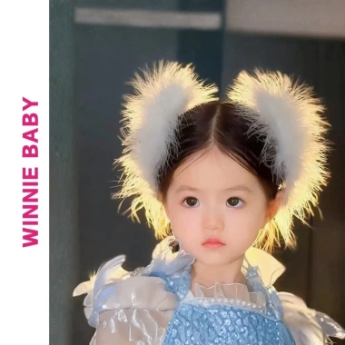 Kẹp tóc lông vũ thiên nga đính đá - Phụ kiện cosplay chụp ảnh nổi bật