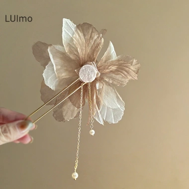 Kẹp tóc Luimo Hàn Quốc dạng U, cổ voan hoa ngọc trai, phong Trung Hoa, 29,592₫ 4