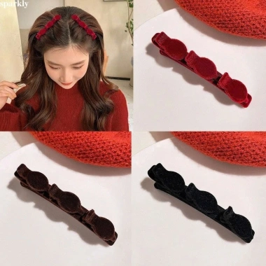 Kẹp tóc mỏ vịt hai lớp nhung - Nhiều tầng bện tạo hình tóc tết, nơ tiểu thư hottrend, giá chỉ 9.500đ