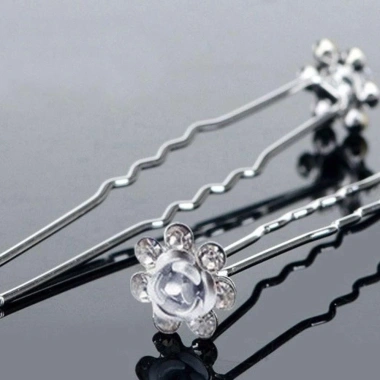 Kẹp tóc ngọc trai 5 chiếc, mũ U cô dâu kim loại pha lê - Thanh lịch, giá 45.360₫ 10