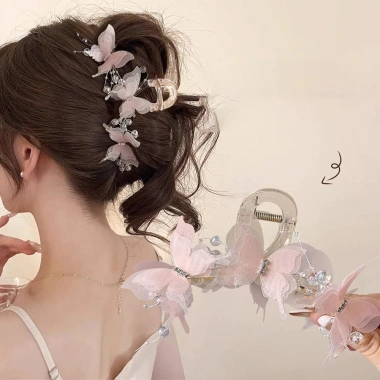 Kẹp tóc ngọc trai hình bướm đa năng - Phụ nữ thanh lịch, giá chỉ 34.617