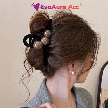 Kẹp tóc ngọc trai nhung 8-13cm mẫu cá mập lớn sang trọng giảm giá 22%