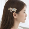 Kẹp tóc ngựa NLINNI hoạt hình hợp kim kẽm, viền kim cương giả, phong cách Y2K cho bé gái 5