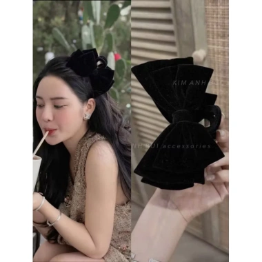 Kẹp tóc nơ bọc nhung 14cm full kẹp - Phong cách nữ tính nhẹ nhàng, giá 85k
