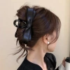 Kẹp tóc nơ da phong cách Hàn size 13cm - Giá ưu đãi 135k, thiết kế sang trọng