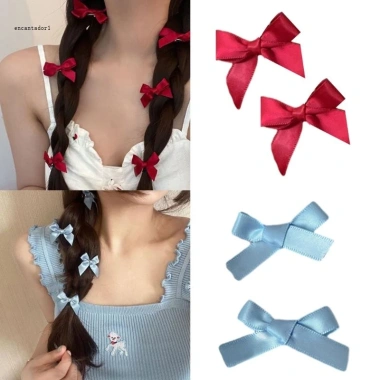 Kẹp tóc nơ nhỏ cho nữ, cô gái – Dây ruy băng sang trọng, phù hợp đám cưới, 33.480₫