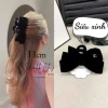 Kẹp tóc nơ nhung cao cấp size 12cm gắn charm xinh, kẹp càng cua đen giảm giá 3