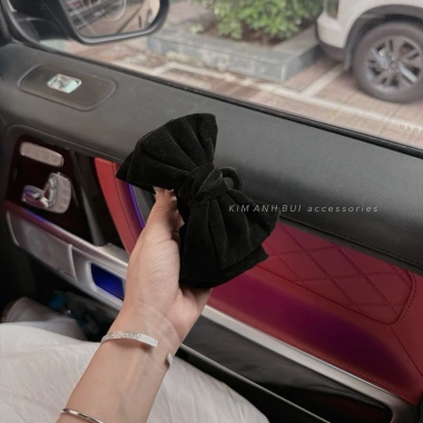 Kẹp Tóc Nơ Nhung Tiểu Thư 12cm Bản To Xương - Chắc Đẹp Cho Tóc Dày Dài
