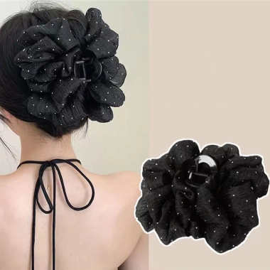 Kẹp tóc nơ voan to phong cách Tiểu Thư, đám mây bong bóng, siêu xinh giá 17k