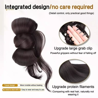 Kẹp Tóc Nối Dài Tạo Bun Tự Nhiên Thanh Lịch - Phụ Kiện Makeup Giá Ưu Đãi 70.416 VND 5
