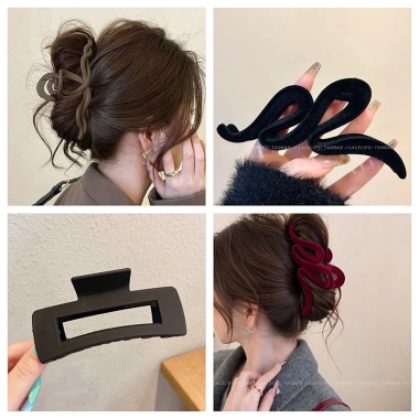Kẹp tóc nữ cỡ đại 15cm màu nâu-đen, cá mập chắc chắn, tóc dày gọn gàng, kẹp sau gáy