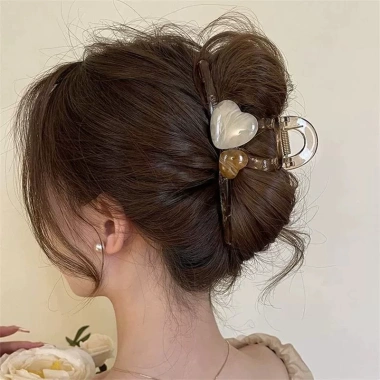 Kẹp tóc nữ cỡ đại 15cm màu nâu-đen, cá mập chắc chắn, tóc dày gọn gàng, kẹp sau gáy