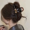 Kẹp tóc nữ cỡ đại 15cm màu nâu-đen, cá mập chắc chắn, tóc dày gọn gàng, kẹp sau gáy 6
