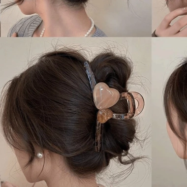 Kẹp tóc nữ cỡ đại 15cm màu nâu-đen, cá mập chắc chắn, tóc dày gọn gàng, kẹp sau gáy