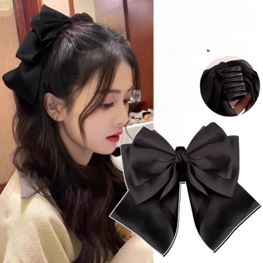 Kẹp tóc nữ Hàn Quốc cao cấp màu đen nơ sang trọng, giảm giá chỉ 31.000 8