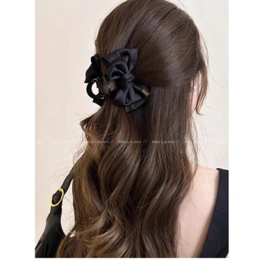 Kẹp tóc nữ ngoạm nhựa K150 đính nơ vải tiểu thư – Giá chỉ 35.000đ