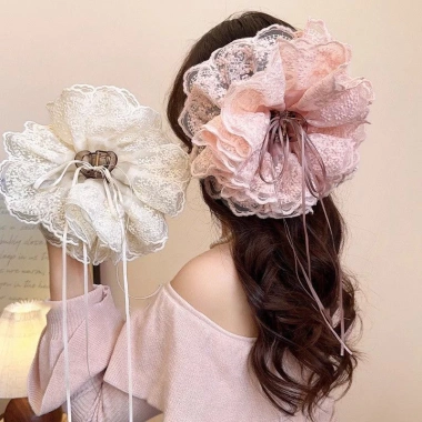 Kẹp Tóc Ren 4 Lớp Size To Bồng Bềnh Kiểu Pháp Phong Cách Khí Chất Giá 39.000đ