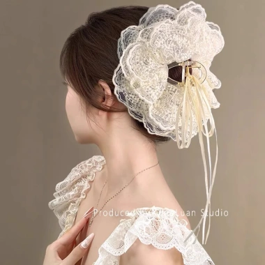Kẹp Tóc Ren 4 Lớp Size To Bồng Bềnh Kiểu Pháp Phong Cách Khí Chất Giá 39.000đ