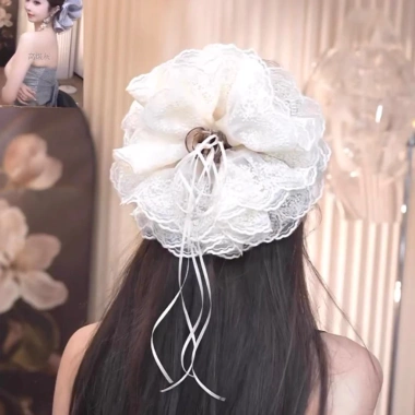 Kẹp Tóc Ren 4 Lớp Size To Bồng Bềnh Kiểu Pháp Phong Cách Khí Chất Giá 39.000đ