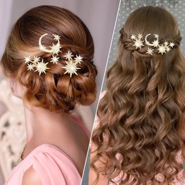 Kẹp Tóc Retro 5 Cái Nĩa Chữ U Ngôi Sao Bông Tuyết Mũ Cô Dâu Kim Cương Handmade Thời Trang Đám Cưới và Tiệc 171.720 VND 6