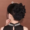 Kẹp tóc Seersucker đen Qrhyk cho bé gái – Nơ lưới bong bóng, Grabber thời trang, giảm còn 33.588₫ 7