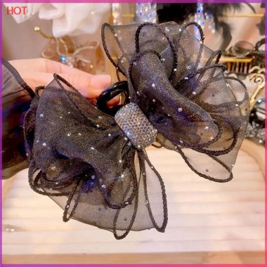 Kẹp tóc vuốt nơ lưới đen mới cho nữ size 60-100 - Giá chỉ 50k giảm mạnh