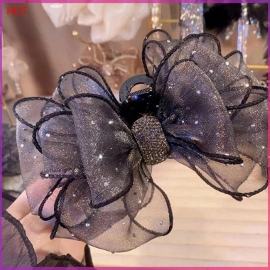 Kẹp tóc vuốt nơ lưới đen mới cho nữ size 60-100 - Giá chỉ 50k giảm mạnh