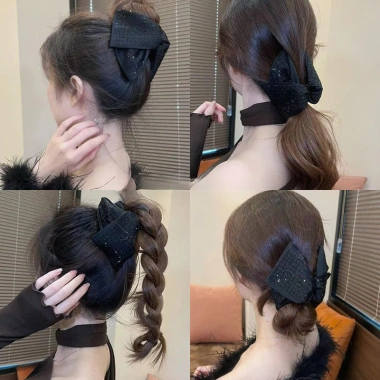 Kẹp tóc Weili Thanh Lịch Đen - Cá Mập Cô Gái Thời Trang, Giá 32.000đ
