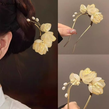 Kẹp tóc XUT vintage hợp kim mộc lan thanh lịch - Phụ kiện tóc thời trang 45.900₫