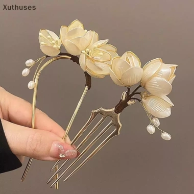 Kẹp tóc XUT vintage hợp kim mộc lan thanh lịch - Phụ kiện tóc thời trang 45.900₫