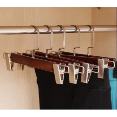 Kẹp treo quần áo gỗ ngườn lớn màu nâu - Dùng cho shop thời trang, cửa hàng và gia đình, giảm giá 8.000 VND 6