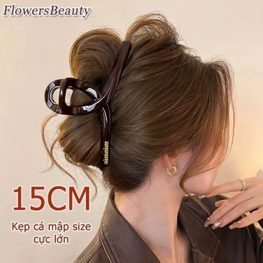 Kẹp Vuốt Tóc Cực Dài 15cm-13cm Mới - Giữ Tóc Dày An Toàn, Không Trượt, Độ Bền Cao