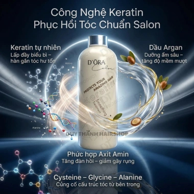 Keratin DORA 1.000ml - Phục hồi tóc nát, tẩy, hư tổn, keratin cay chỉ 900k 3 Keratin DORA 1.000ml - Phục hồi tóc nát, tẩy, hư tổn, keratin cay chỉ 900k 3