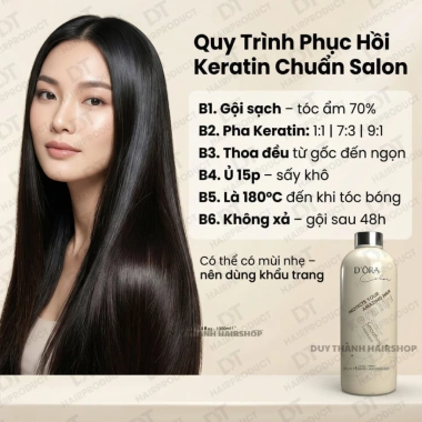 Keratin DORA 1.000ml - Phục hồi tóc nát, tẩy, hư tổn, keratin cay chỉ 900k 4 Keratin DORA 1.000ml - Phục hồi tóc nát, tẩy, hư tổn, keratin cay chỉ 900k 4