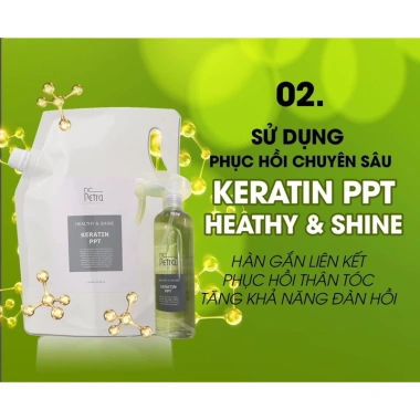 Keratin PPT Healthy & Shine NC Petra - Phục hồi sâu, bảo vệ tóc, giảm giá 650k