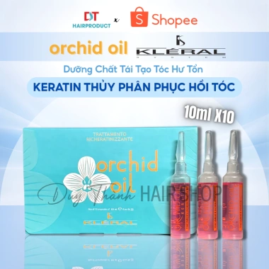 Keratin Thuỷ Phân KLERAL Orchid Oil - Dưỡng chất tái tạo tóc hư tổn, 10 ống 10ml, chỉ 460.000₫ Keratin Thuỷ Phân KLERAL Orchid Oil - Dưỡng chất tái tạo tóc hư tổn, 10 ống 10ml, chỉ 460.000₫