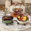 Kesoto Đĩa Trái Cây Cao Nắp Tay Cầm - Dùng Tại Nhà, Mứt Tết, Thoát Nước Tiện Lợi, Giá 286.000₫