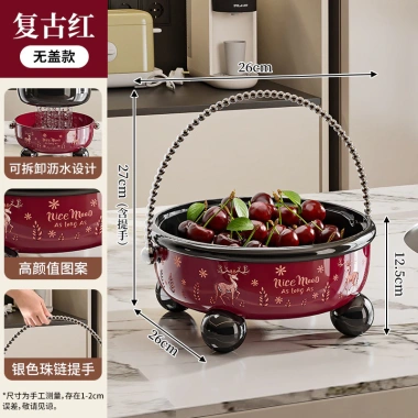 Kesoto Đĩa Trái Cây Cao Nắp Tay Cầm - Dùng Tại Nhà, Mứt Tết, Thoát Nước Tiện Lợi, Giá 286.000₫ 10