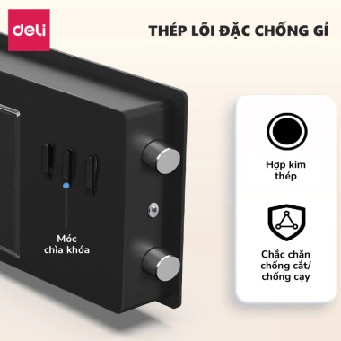 Két Sắt Mini DELI Khóa Điện Tử Chống Cháy - 2 Cách Mở, Bảo Mật Cao, Giá 689.000₫ 4 Két Sắt Mini DELI Khóa Điện Tử Chống Cháy - 2 Cách Mở, Bảo Mật Cao, Giá 689.000₫ 4