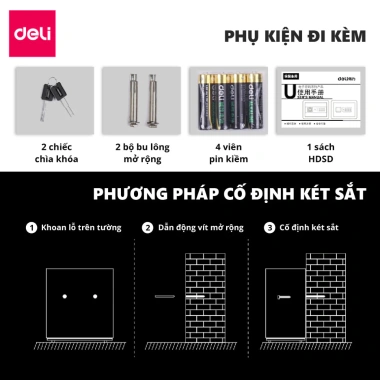 Két Sắt Vân Tay DELI Carbon - Chống Cắt, Chống Cháy, An Toàn Bảo Vệ Tài Sản, Tặng Pin, Giá Ưu Đãi 2.317.000₫ 8 Két Sắt Vân Tay DELI Carbon - Chống Cắt, Chống Cháy, An Toàn Bảo Vệ Tài Sản, Tặng Pin, Giá Ưu Đãi 2.317.000₫ 8