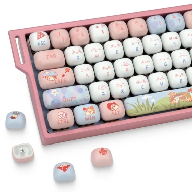 Keycap Little Mantou Hồng 138 phím - Giá ưu đãi 650.900₫, thiết kế cute, chất liệu PBT cho KCAP